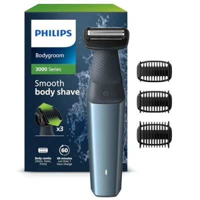 Image of Philips Bodygroom Series 3000, Showerproof Groin and Body Trimmer, Close Comfortable Shave, Complete Grooming, 60 Min. Runtime, Model BG3027/03