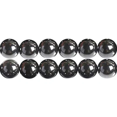 Image of Natural Black Hematite Beads AAA Grade Round 8mm Sold by One Strand APX 46 Pcs Hole Size 1mm
