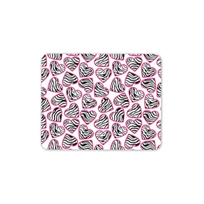 Image of Animal Print Hearts Mouse Mat Pad Heart Mum Sister Auntie Computer #13091