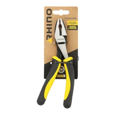 Image of RHINO 180 mm Universal Pliers with Angled Handle Made of Steel (Chrome Vanadium) Cutting &amp; Greenhouse Ergonomic 25 for Easy gripping