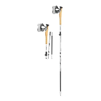 Image of Leki Cross Trail FX Superlite Compact Trekking Poles, White/Mint/Blk 100 120cm