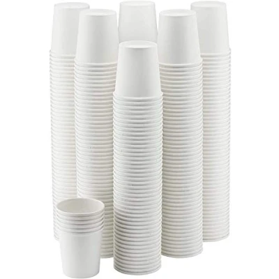Image of Plain White Disposable Hot Drink Paper Cups. (6oz) (Box of 1000)