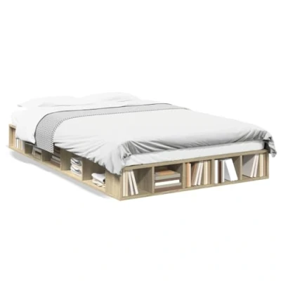 Image of vidaXL Bed Frame without Mattress Sonoma Oak 120x200 cm