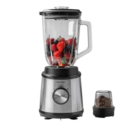 Image of Daewoo Jug Blender And Ginder With Stainless Steel Blades, 1500ml For Smoothies Soups 100g Grinder Coffee Spices Safety Lock Non Slip Feet