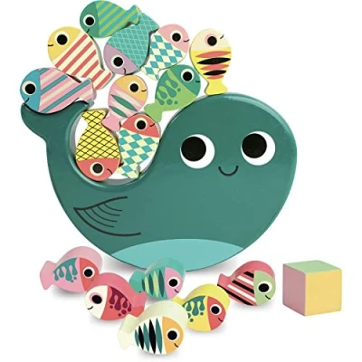 Image of Vilac Vilac7716 Puzzles évolutifs Suzy Ultman Elephant Whale Equilibrist Game, Multi Color