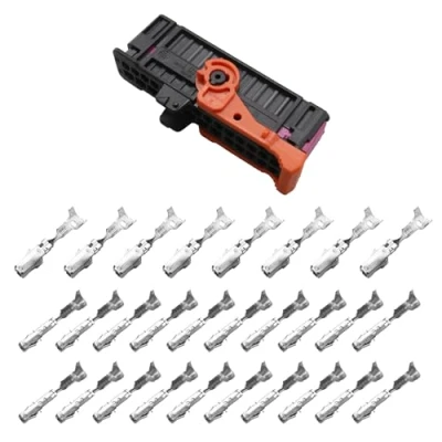 Image of YINETTECH 1 Set Car Door Wiring Harness Loom Plug Connector Repair Kit 28 Pin Compatible with Seat Skoda VW 1K0937702C