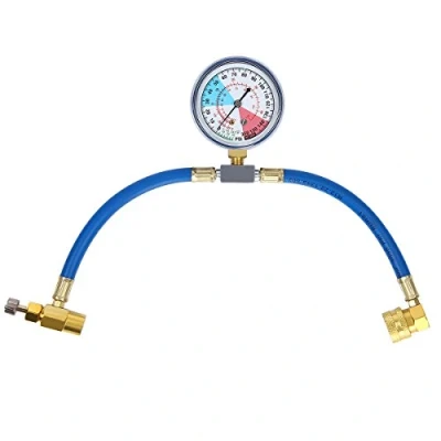 Image of Latinaric R134a Air Conditioning Refrigerant Charging Measuring Hose Recharge Kit With Gauge