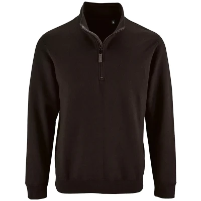 Image of SOLS Mens Stan Contrast Zip Neck Sweatshirt (Black) Size X Large