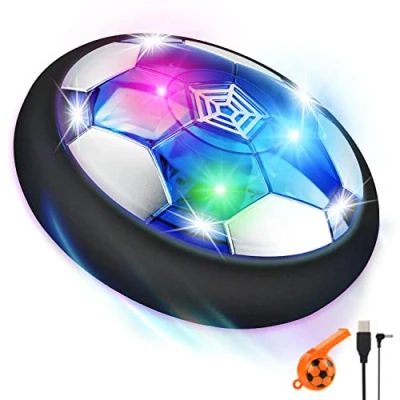 Image of lenbest Hover Football Gifts for Boys Rechargeable LED Air Power Floating with Whistle Indoor Outdoor Games Kids Toys 2 3 4 5 6 7 8 9 10 year old boy