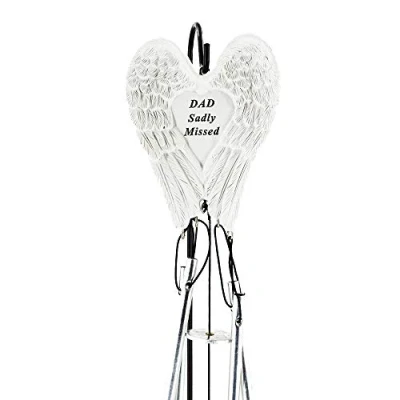 Image of Dad Sadly Missed Guardian Angel Wings Graveside Memorial Wind Chime