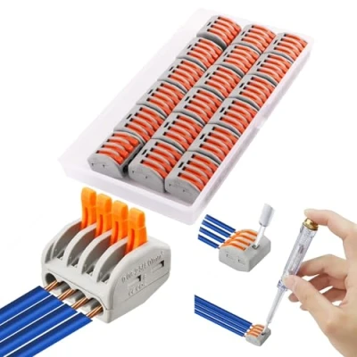 Image of CESFONJER Lever Nut Connector, Assortment Conductors Compact Wire Connectors 222 414(18 Pack)