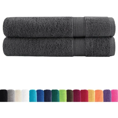 Image of vidaXL Premium Towels SOLUND 2pcs Anthracite 100x200cm 600gsm