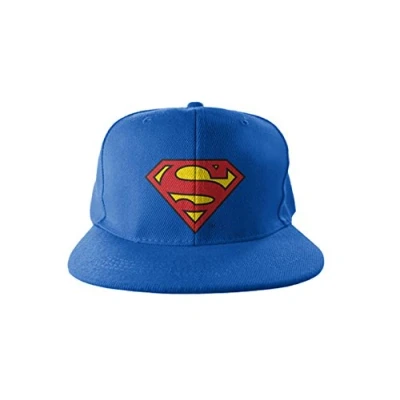 Image of Superman Officially Licensed Merchandise Shield Embroidered Adjustable Size Snapback Cap (Blue)