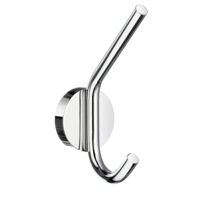 Image of Smedbo &quot;Home&quot; Chromed Bath Robe Hook, Polished Chrome,Silver,7.8 x 4.8 13.5 cm