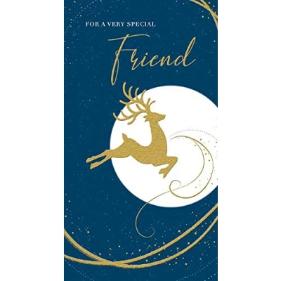 Image of Piccadilly Greetings Classic Christmas Card Friend 9 x 5 inches
