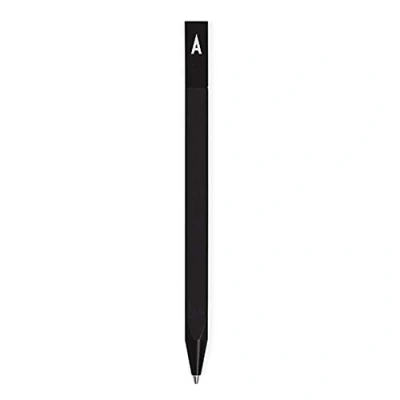 Image of Design Letters Personalised Engraved Black Ballpoint Ink Pen (A Z) with Initial for Business, Writing, Graduation, journaling, Signature Pens Ideal Stationary &amp; Gift