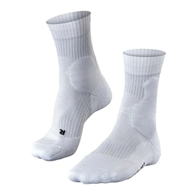Image of 1 Pair White TE2 Medium Volume Ergonomic Cushioned Tennis Socks Men&#039;s 8 9 Mens Falke