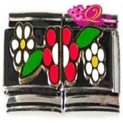 Image of Quiges 9mm Italian Style Charm Link Module Stainless Steel Flower for Bracelets
