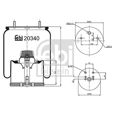 Image of 0542941231, 0542941531, 0542942191, 0542942411, 0542943210 Boot, air suspension FEBI BILSTEIN 20340