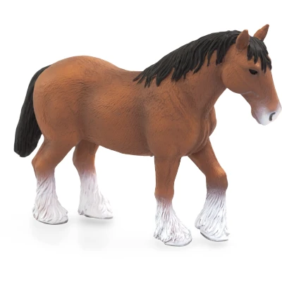 Image of MOJO Clydesdale Horse Brown Farm Animal Model Toy Figure