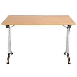 Image of Allegro Folding Table 1200x800 Chrome Frame Beech top OUFT1280CRBE2