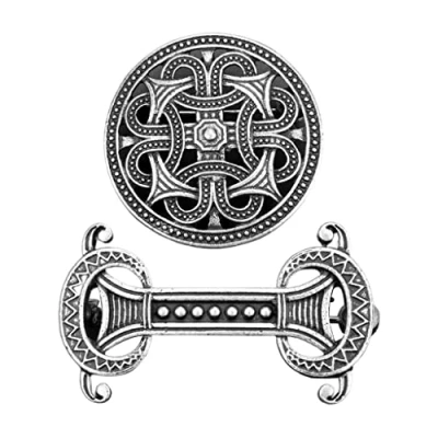 Image of sharprepublic 2X Ancient Viking Norse Symbol Brooch Cloak Coat Shawl Sweater Pin