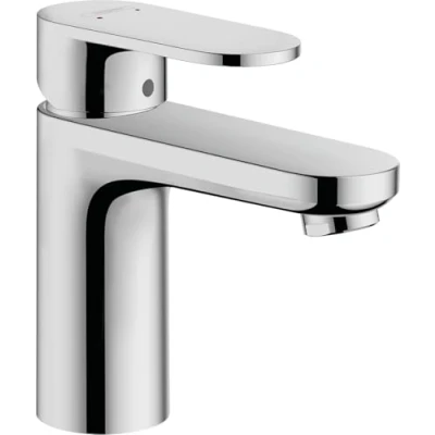 Image of hansgrohe Vernis Blend Basin Mixer Tap 100 with metal pop up waste set, chrome, 71559000