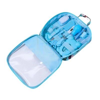 Image of Pastoralist baby Healthcare and grooming kit Nasal Aspirator Nail Clipper Hairbrush Set Newborn Daily Cleaning Care 13 PCS/Set, Style A, Blue