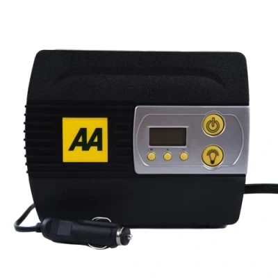 Image of AA 12V Digital Tyre Inflator AA5502 For Cars Other Vehicles Inflatables Bicycles Shows PSI BAR KPA 3 100 Includes Adaptors, Black