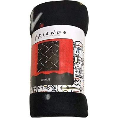 Image of Friends Logo Black Polar Fleece Blanket