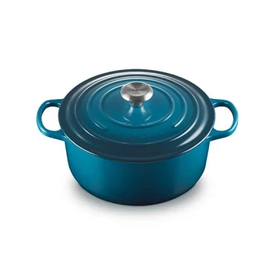 Image of Le Creuset Signature Deep Teal Cast Iron 26cm Round Casserole