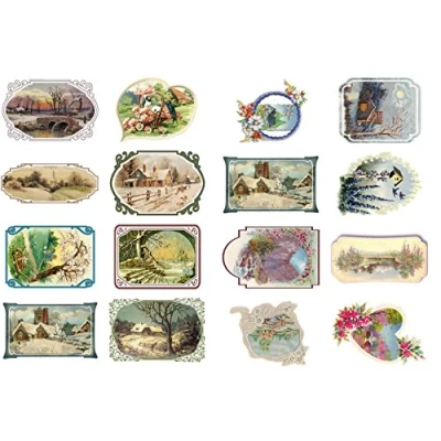 Image of Decoupage Paper Pack (20 Sheets 10x15cm) Spring and Winter Landscapes FLONZ Vintage Ephemera