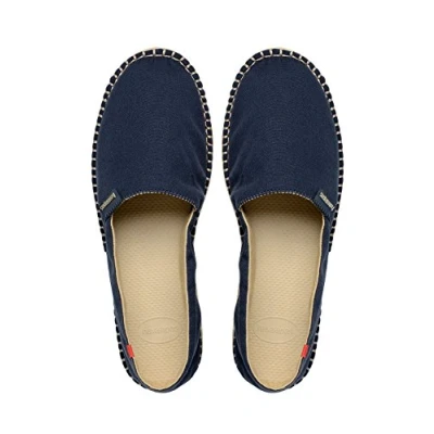 Image of Havaianas, Unisex Adults, Origine III, Espadrille, Navy Blue/Beige, 2 UK