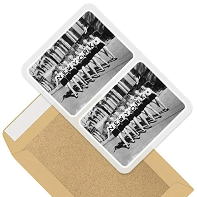 Image of Rectangle Stickers (Set of 2) 10cm Vintage New York Ladies America Decals for Laptops,Tablets,Luggage,Scrap Booking,Fridges, 46400