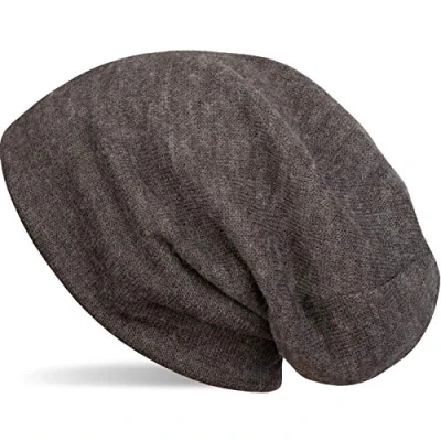 Image of styleBREAKER Soft fine Knit Beanie Cap, Melange Optic, Slouch longbeanie, Unisex 04024109, Color:Dark Grey