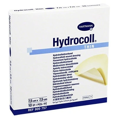 Image of Hartmann Hydrocoll Hydrocolloid Thin Dressings 7.5 x cm (Pack of 10)