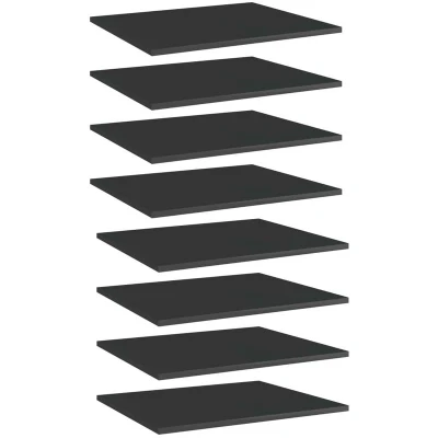 Image of vidaXL Bookshelf Boards 8 pcs High Gloss Black 60x50x1.5 cm Engineered Wood