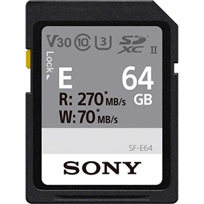Image of Sony 64GB SF E Series UHS II U3 V30 SDHC Digital Memory Card Read 270MB/S Write 70MB/sSFE64