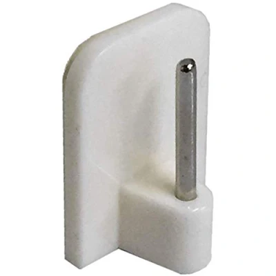 Image of 2 X SELF ADHESIVE STICK ON END HOOKS FOR NET CURTAIN WIRE WHITE (pack of 8)
