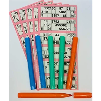 Image of 300 BINGO TICKETS &amp; PACK OF 6 MARKER PENS, FAMILY FUN HOLIDAY GAME £2.99!!