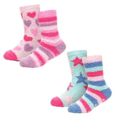 Image of Undercover 4 Pairs Girls Cosy Socks SK833A Hearts &amp; Stars (1x Each) 5.5