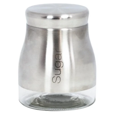 Image of Sabichi Stainless Steel Sugar Jar, Glass, 11.6 x 13.4 cm