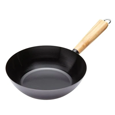 Image of KitchenCraft World of Flavours 25 cm Non Stick Wok for Induction Hob, Suitable All Heat Sources, Carbon Steel, Medium