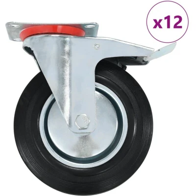 Image of 12 pcs Swivel Casters 200 mm Vidaxl