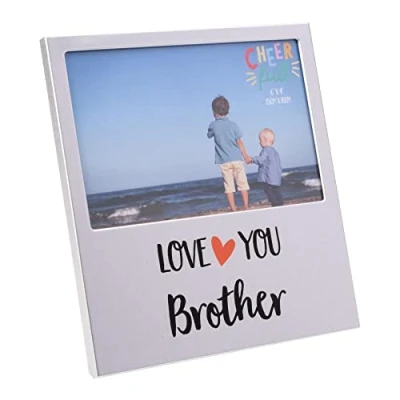 Image of Aluminium 6&#039; x 4&#039; Photo Frame with Wording Love You Brother