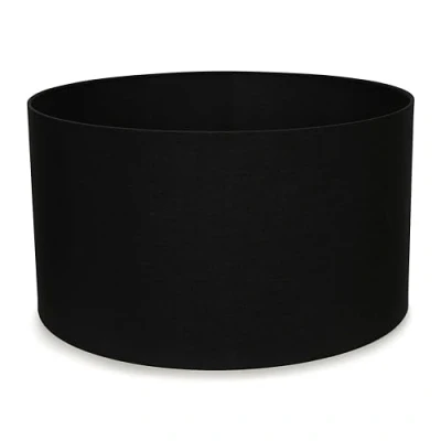 Image of Modern Black Fabric Cylinder Ceiling Pendant Lampshade/Table Lamp/Floor Lamp Drum Light Shade Large