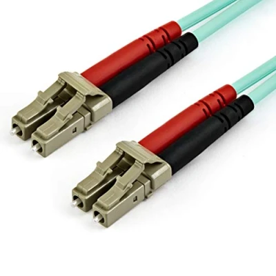 Image of StarTech.com 10m (30ft) LC/UPC to OM4 Multimode Fiber Optic Cable, 50/125µm LOMMF/VCSEL Zipcord Fiber, 100G Networks, Low Insertion Loss, LSZH Patch Cord (450FBLCLC10)
