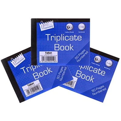 Image of 3X Half Size Triplicate Books Numbered 1 50 Pages Carbon Order/Invoice/Receipt