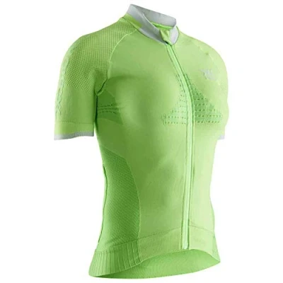 Image of X BIONIC Women Invent 4.0 Bike Race Zip Short Sleeve Shirt Amazonas Green/Magnolia Purple, Small