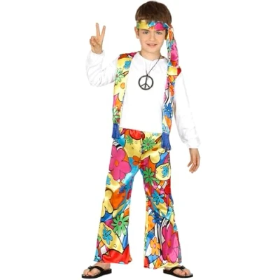 Image of FIESTAS GUIRCA Hippie Fancy Dress Costume Child Age 5 6 Years